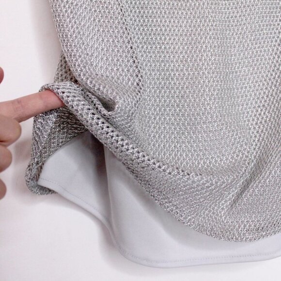 Vintage Y2K Silver Knit Camisole by  JS Collections Size 12 - Picture 5 of 10